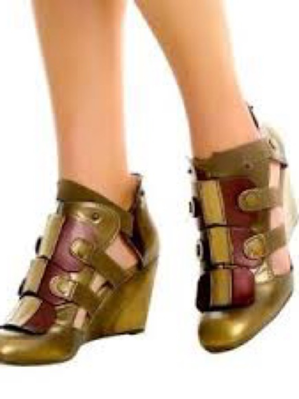 DC Comics Gold Burgundy Wedge Wonder Woman Dawn of Justice cosplay 11 like new